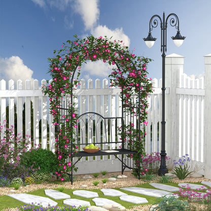 Garden Arch Bench Outdoor Patio Trellis Arbor for Climbing Plant