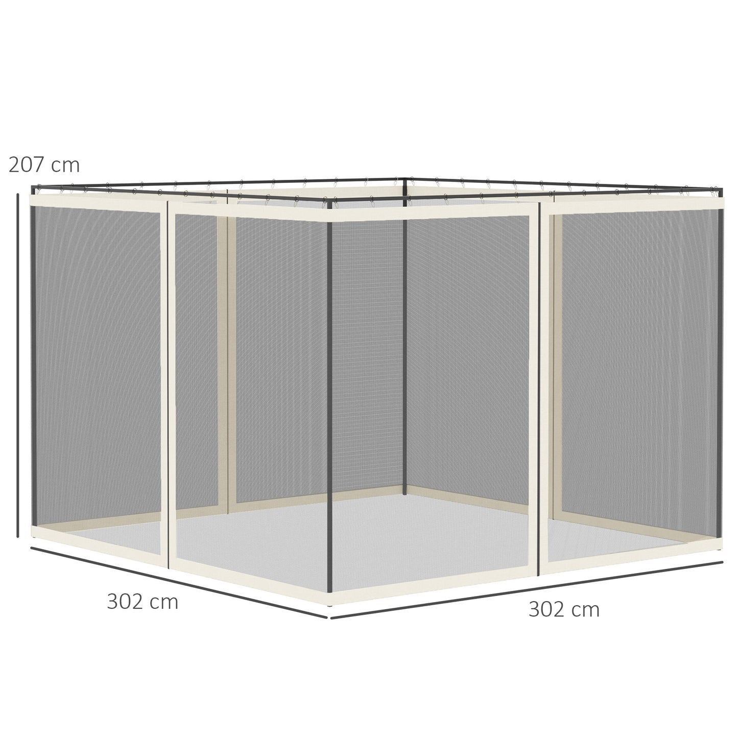 302 x 207cm Universal Replacement Gazebo Mesh Netting Screen Walls