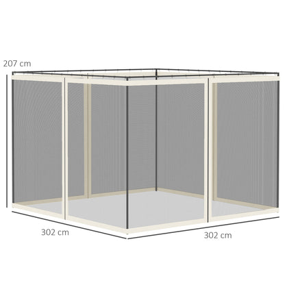 302 x 207cm Universal Replacement Gazebo Mesh Netting Screen Walls