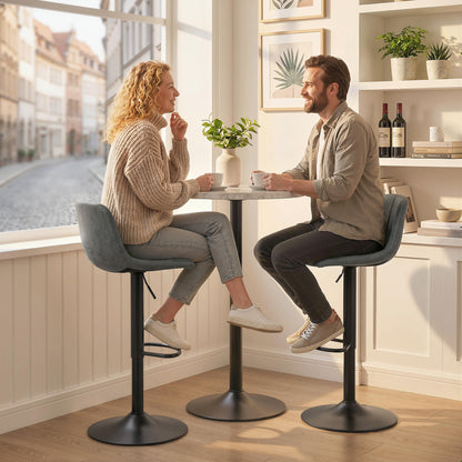 Bar Stools Set of 2, Modern Swivel Barstools for Dining Room, Grey