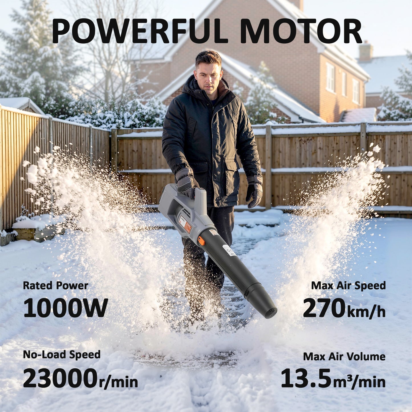 36V Leaf Blower Cordless with 2 x 4000mAh Batteries & Charger
