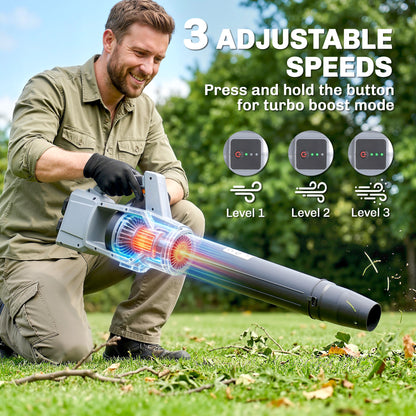 36V Leaf Blower Cordless with 2 x 4000mAh Batteries & Charger