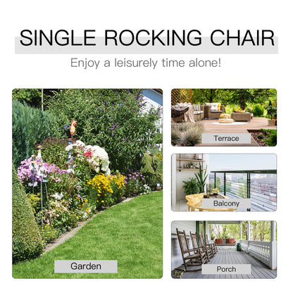 Outdoor Porch Rocking Chair Armchair Wooden Patio Rocker Balcony Deck Garden Seat White