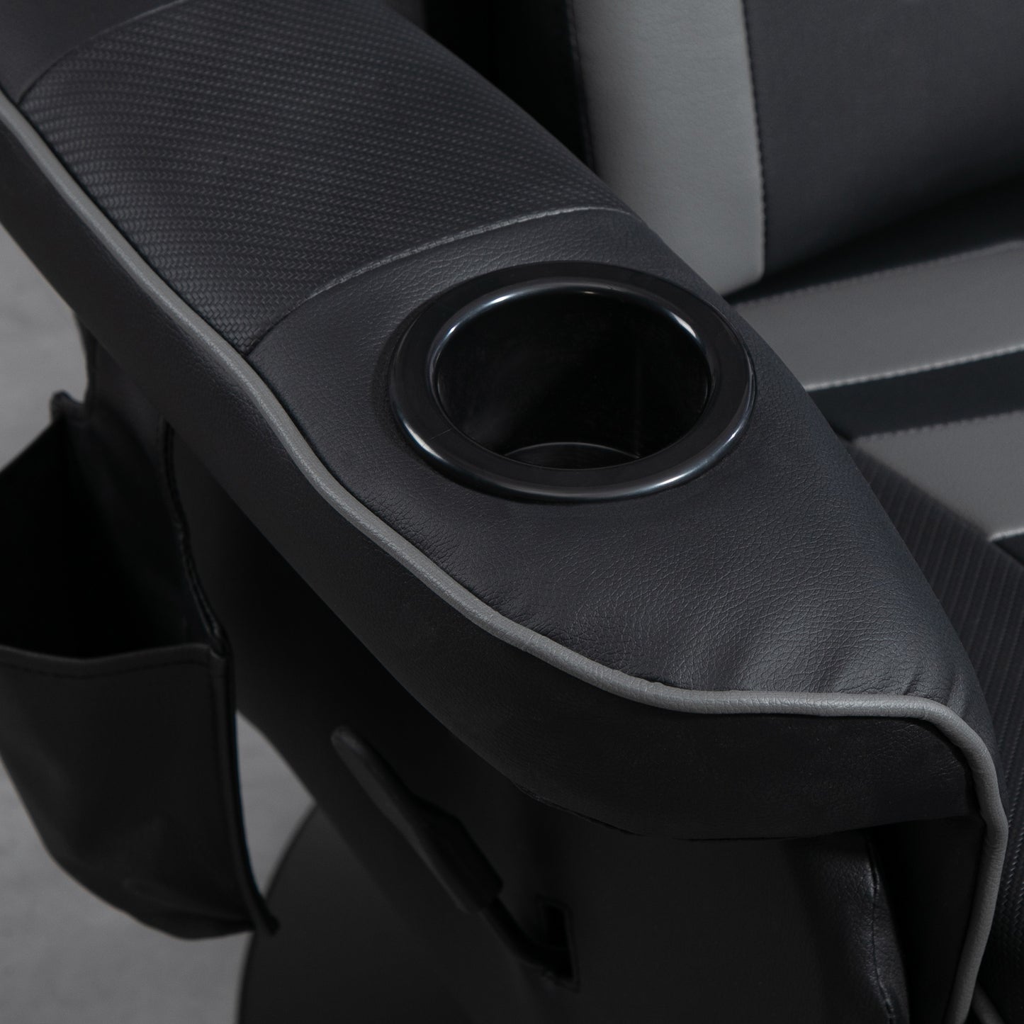 Massage Recliner Chair with Remote, PU Leather Recliner Armchair Grey