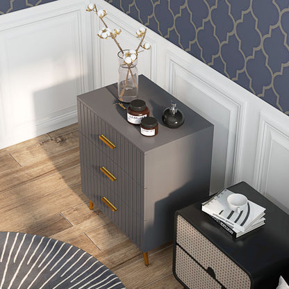 Bedroom Chest of Drawers, 3-Drawer Dresser with Aluminium Legs
