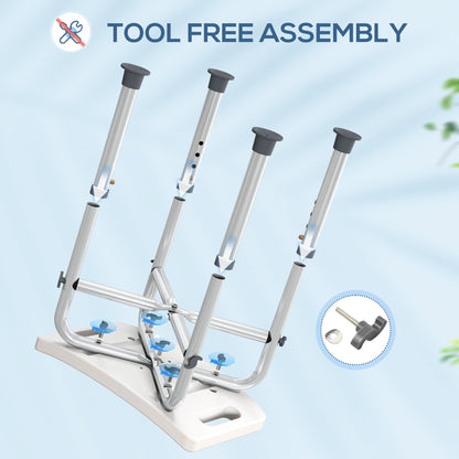 Adjustable Shower Stool with Foot Pads for Elderly Disabled Grey