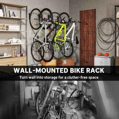 4 Pack Bike Rack, Wall Mounted Bike Hooks for Garage