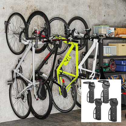 4 Pack Bike Rack, Wall Mounted Bike Hooks for Garage