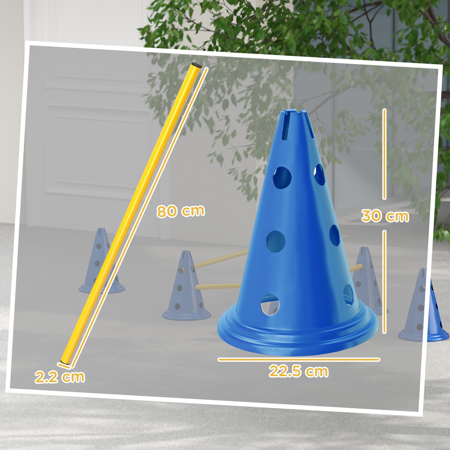 Dog Agility Equipment Set, Three-Piece Adjustable Height Jumping