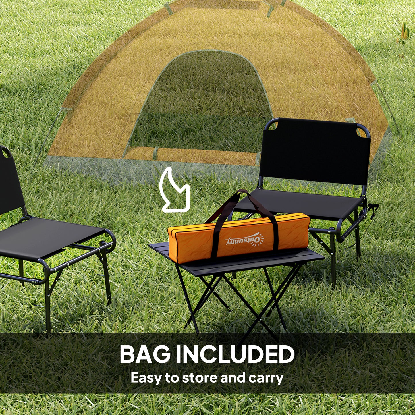 Camping Tent for 2 Person Dome Tent w/ Storage Pocket Orange
