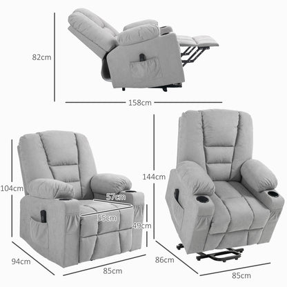 Riser and Recliner Chair w/ Remote, Lift Chair for Elderly, Light Grey