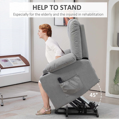 Riser and Recliner Chair w/ Remote, Lift Chair for Elderly, Light Grey
