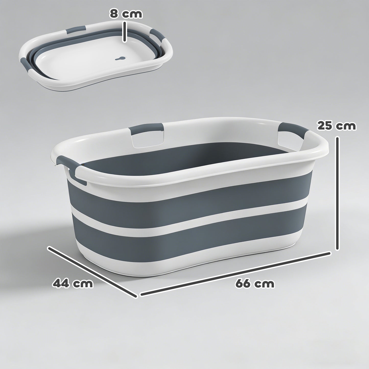 27L Dog Bath Tub Foldable Pet Bathtub with Drain Hole Grey
