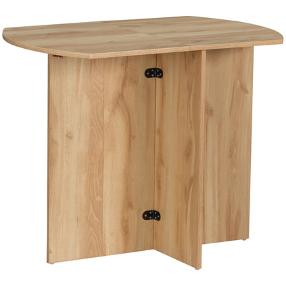 Foldable Dining Table Compact Drop Leaf Table for Kitchen Oak