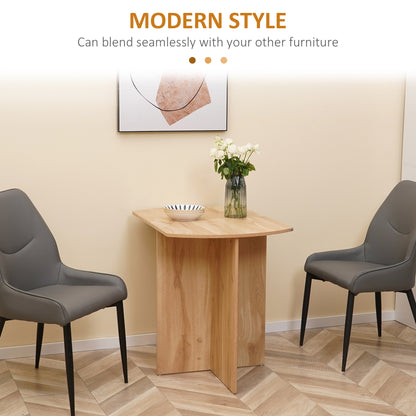 Foldable Dining Table Compact Drop Leaf Table for Kitchen Oak