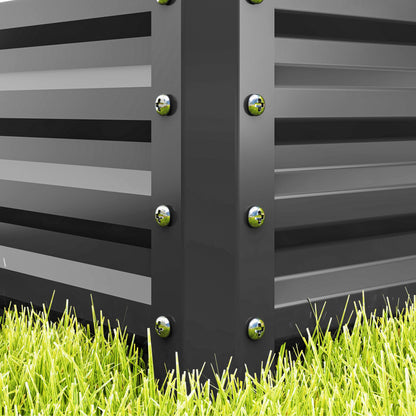 Set of 2 Raised Garden Bed Galvanised Planter Box, Light Grey