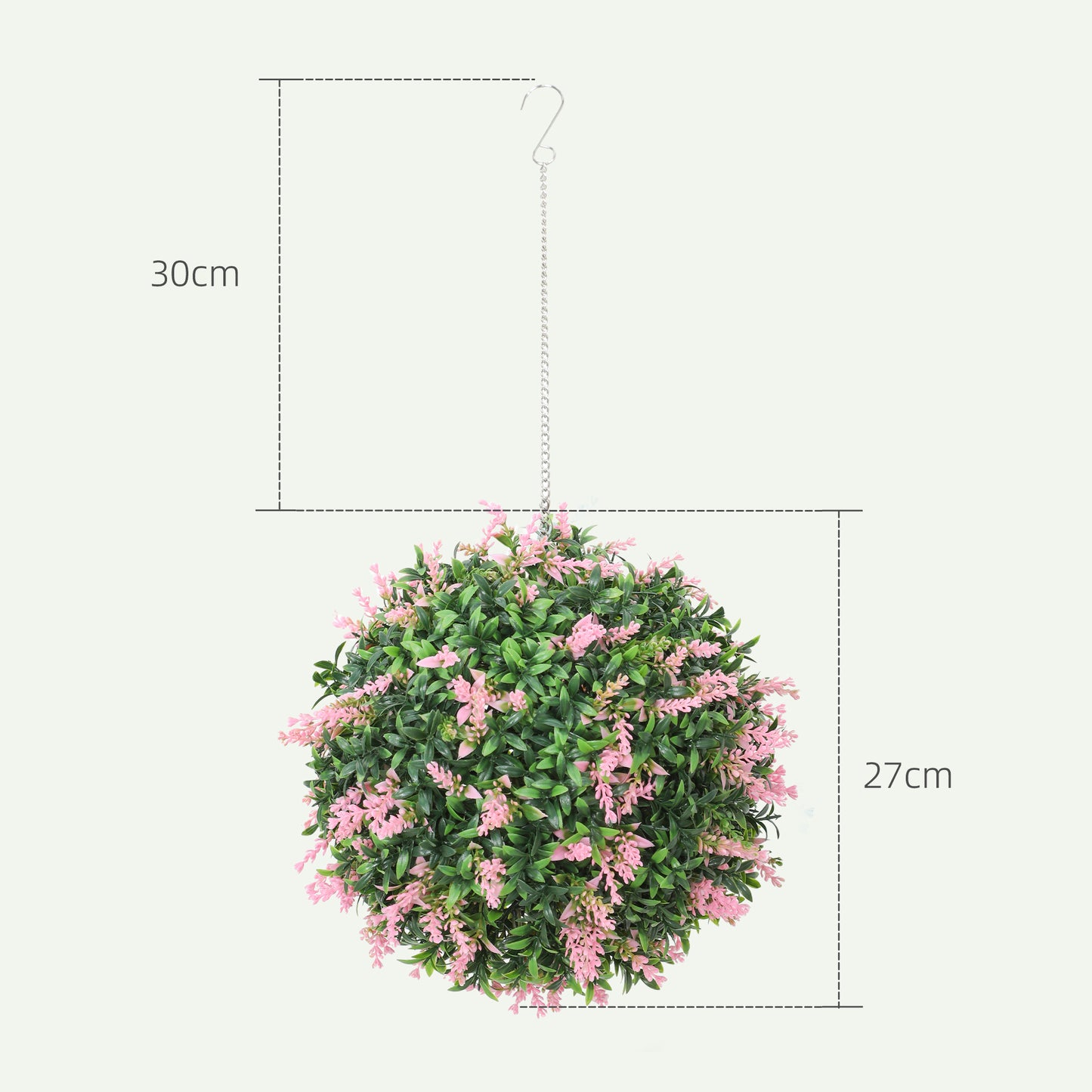 Set of 2 Artificial Plant Topiary Balls, Faux Plants, Pink
