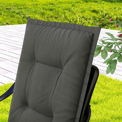 Set of 4 Garden Chair Cushions, Outdoor Seat Pads, Light Grey