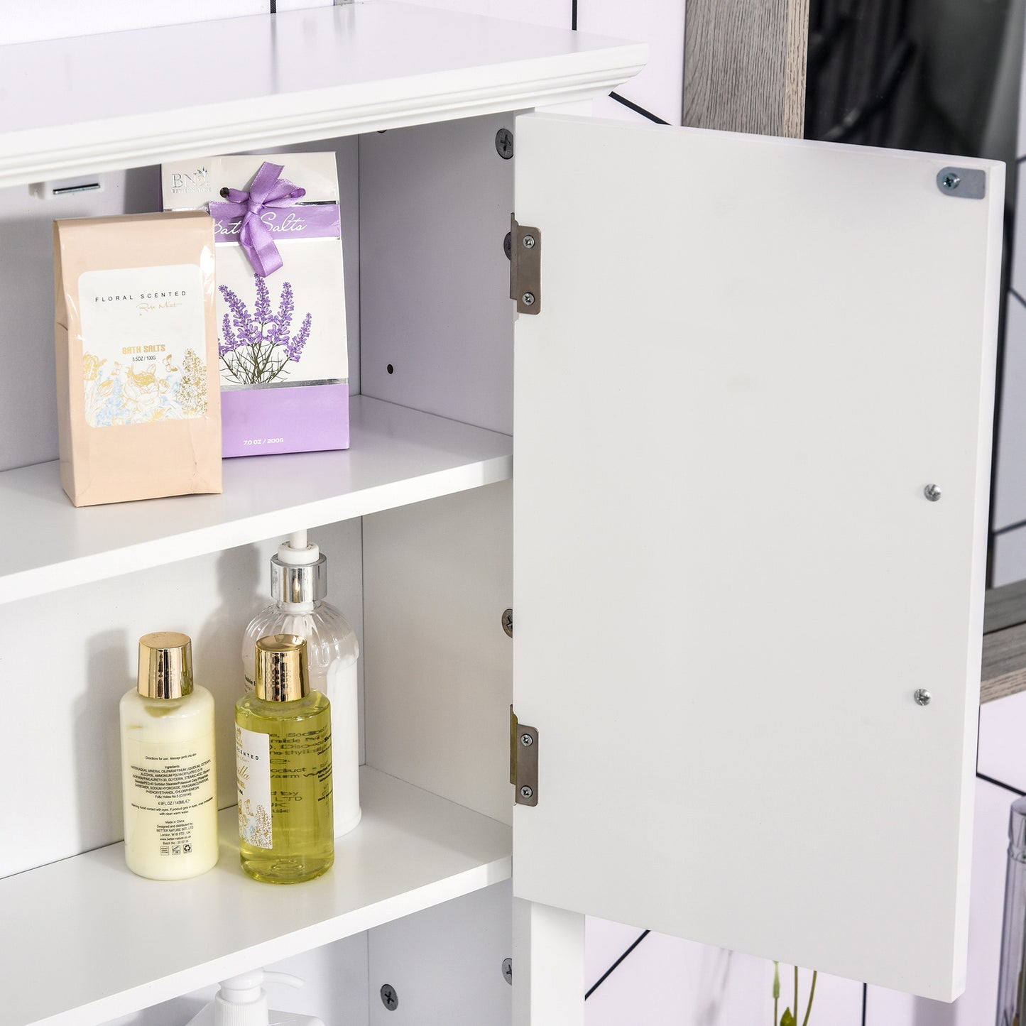 Bathroom Wall Cabinet, Medicine Cabinet w/ Adjustable Shelf, White