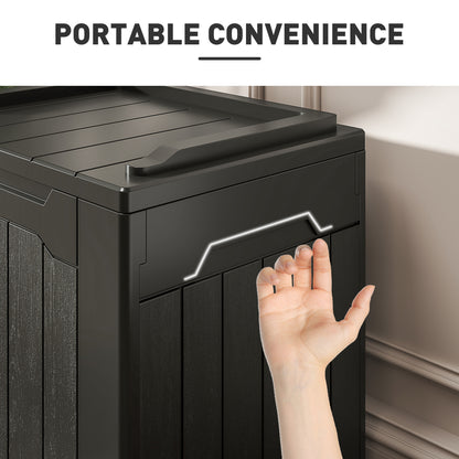 107 L Plastic Storage Chest with Lock Hole and Handles Charcoal Grey