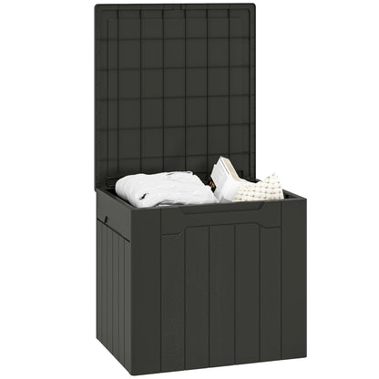 107 L Plastic Storage Chest with Lock Hole and Handles Charcoal Grey