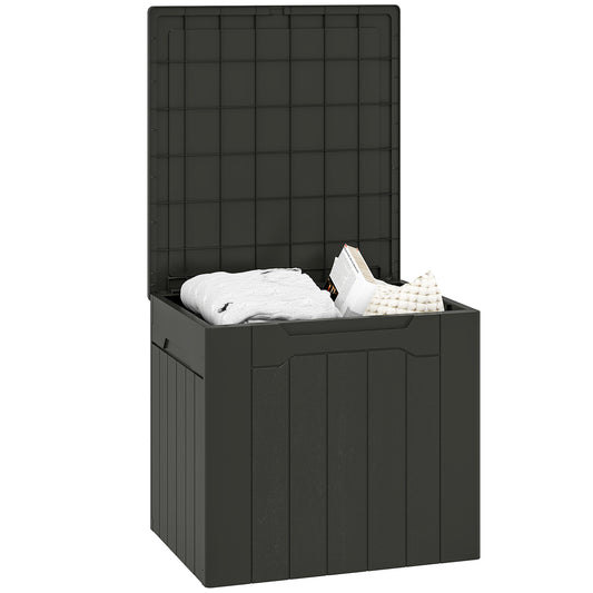 107 L Plastic Storage Chest with Lock Hole and Handles Charcoal Grey