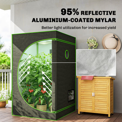 Grow Tent, Reflective Mylar Hydroponic Growing Tent, Black