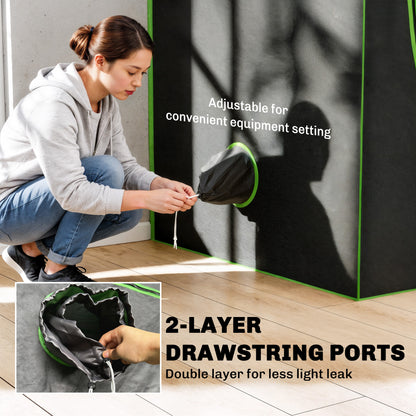 Grow Tent, Reflective Mylar Hydroponic Growing Tent, Black