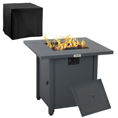 40,000 BTU Gas Firepit Table with Protective Cover, Grey