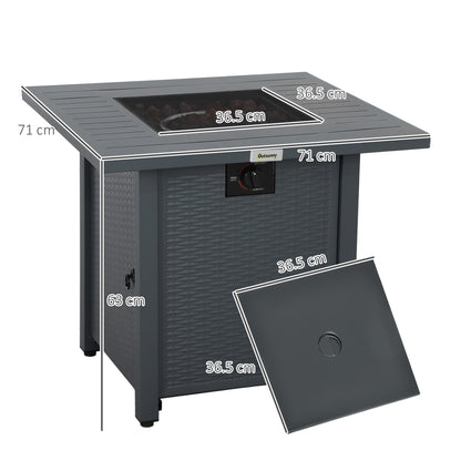 40,000 BTU Gas Firepit Table with Protective Cover, Grey