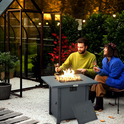 40,000 BTU Gas Firepit Table with Protective Cover, Grey