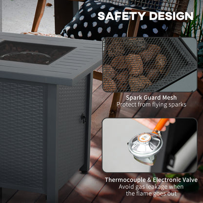 40,000 BTU Gas Firepit Table with Protective Cover, Grey