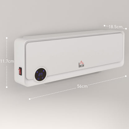 1000W/2000W Wall Downflow Heater 10-49°C Temperature, White