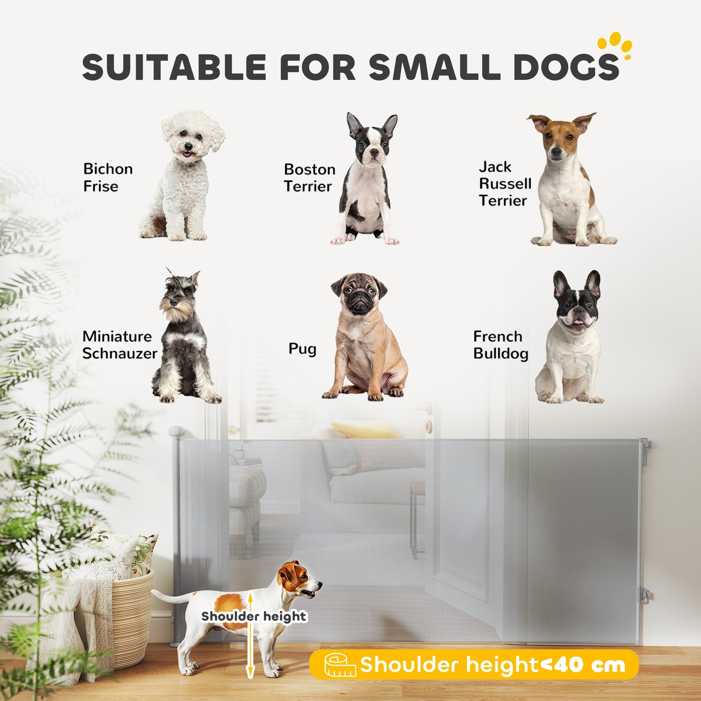 Retractable Stair Gate, Dog Gate Extends Up to 180 cm Wide, Grey
