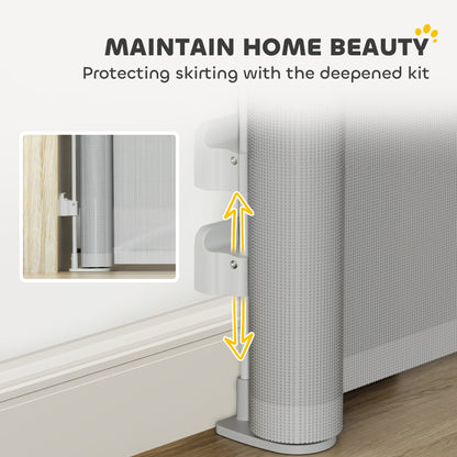 Retractable Stair Gate, Dog Gate Extends Up to 180 cm Wide, Grey