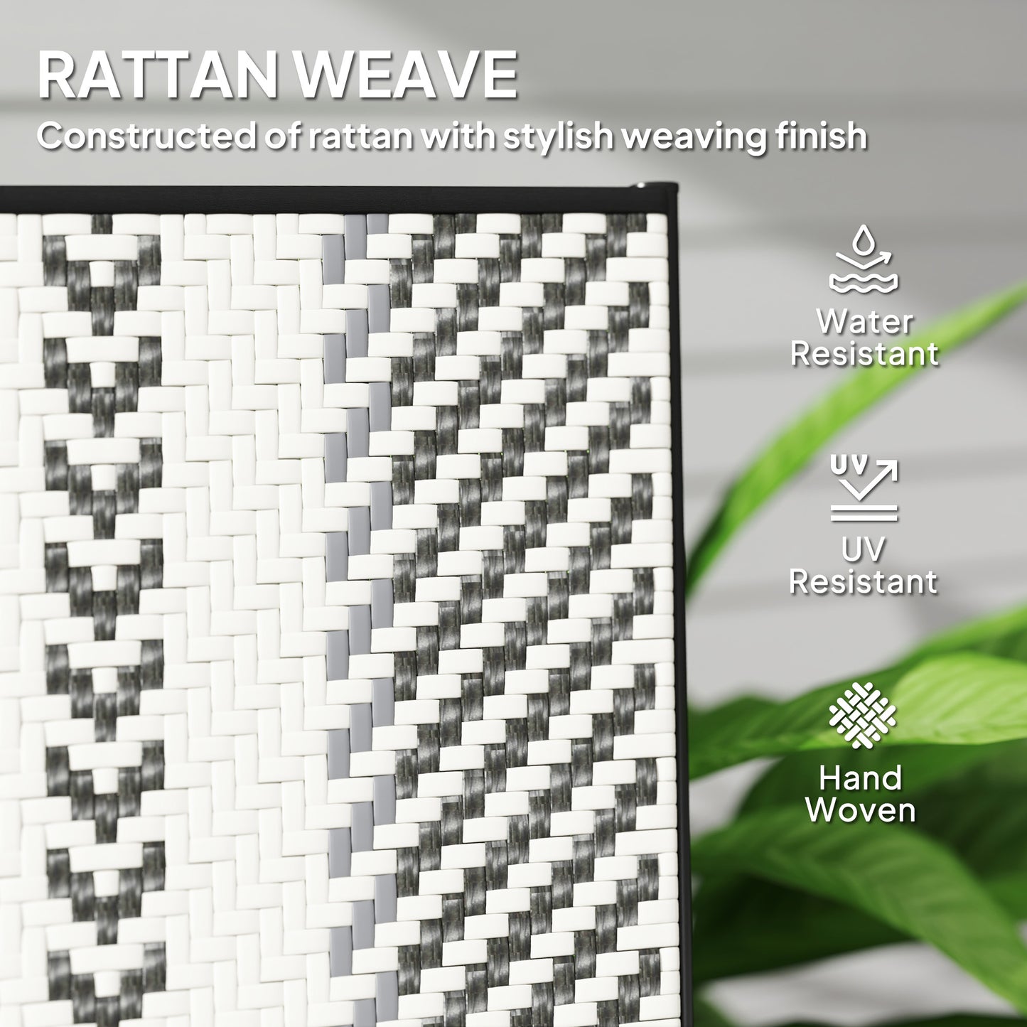 Rattan Folding Chair w/ 5-Position Adjustable Backrest, Grey