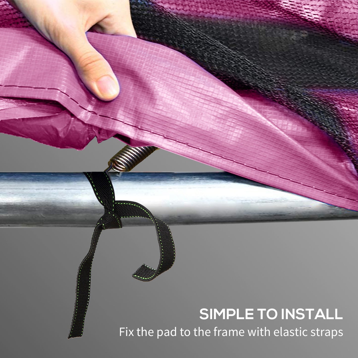 12FT Trampoline Pad Spring Cover, Waterproof, Pink