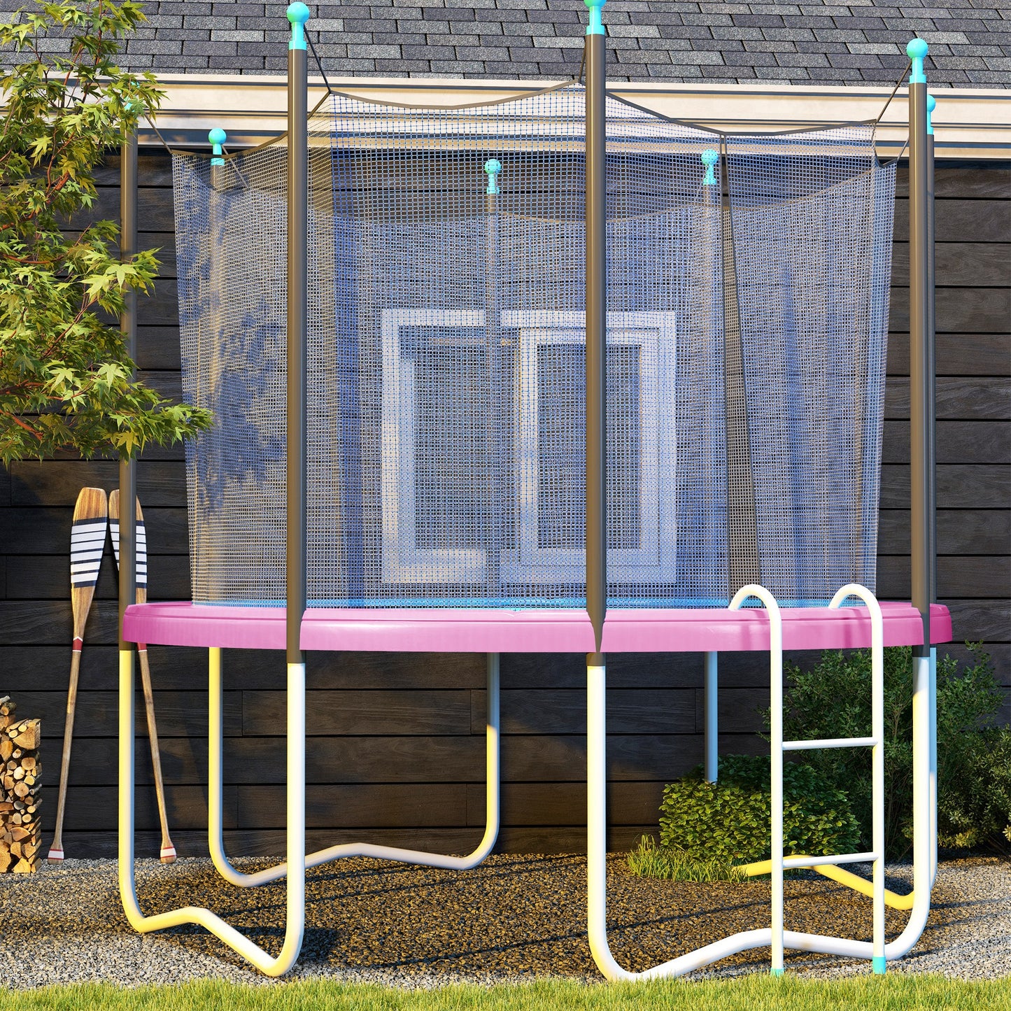 12FT Trampoline Pad Spring Cover, Waterproof, Pink