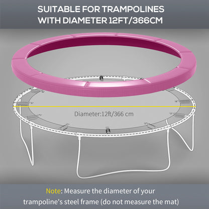 12FT Trampoline Pad Spring Cover, Waterproof, Pink
