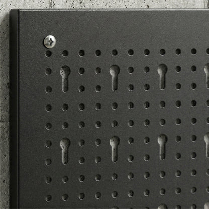 28 Pcs Wall-Mounted Pegboard with Hooks and Storage Shelves, 3 Panels Set Garage DIY Storage Unit Black and Red