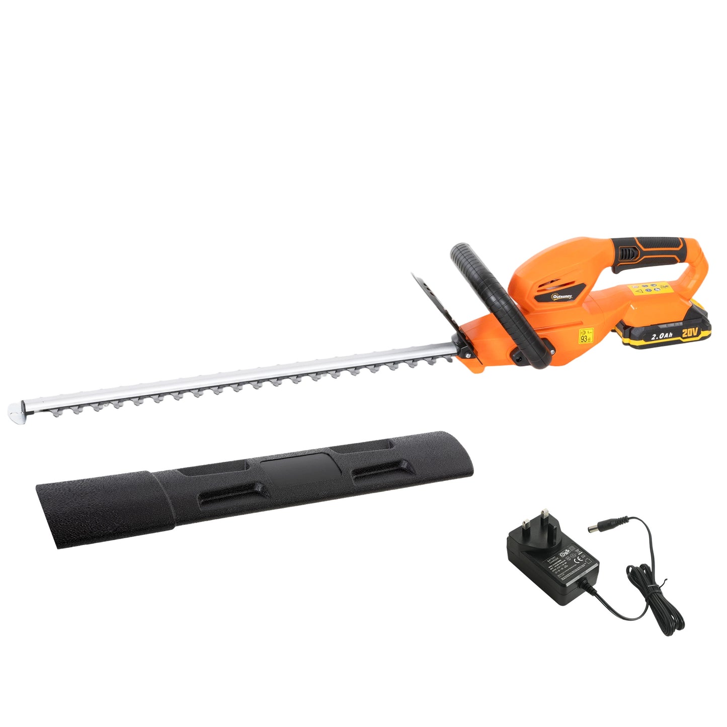 20" Cordless Hedge Trimmer with Dual Action Blade, 2000mAh Battery