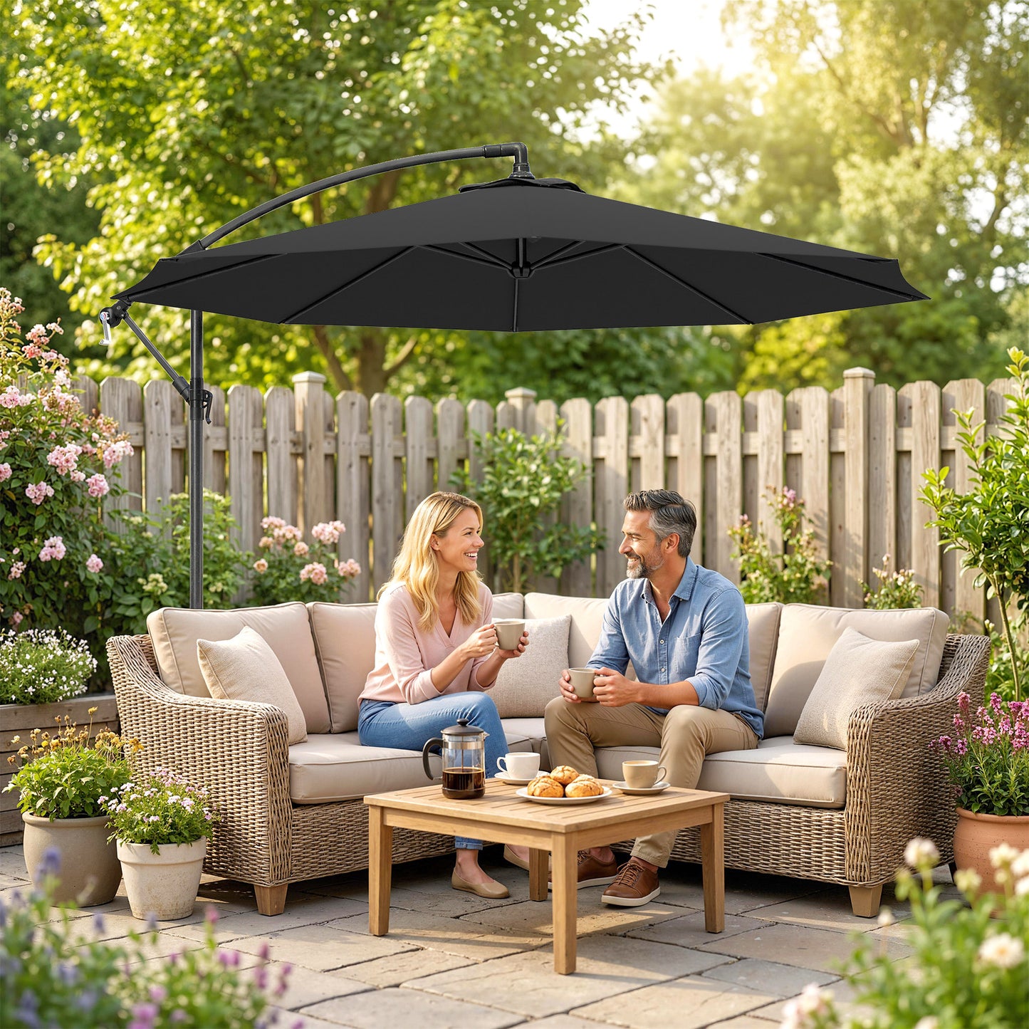 3(m) Banana Parasol Cantilever Umbrella Garden