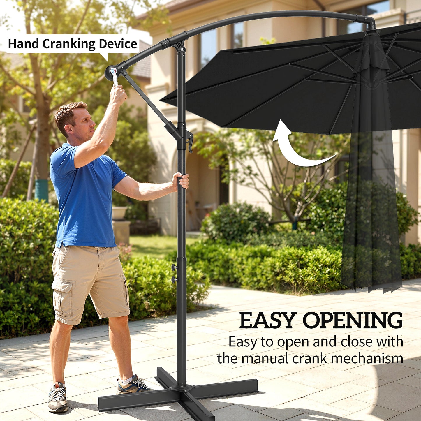 3(m) Banana Parasol Cantilever Umbrella Garden