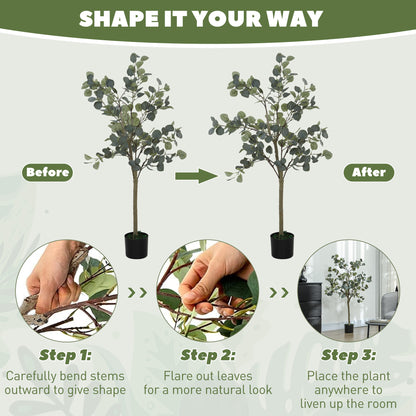 Artificial Plant, Faux Silk Eucalyptus Tree, 150cm