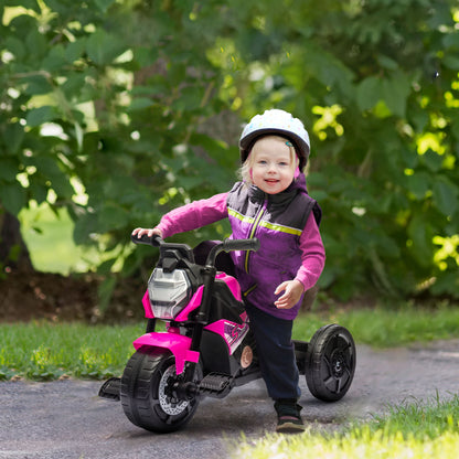 3 in 1 Baby Trike with Headlights, Music, Horn - Pink