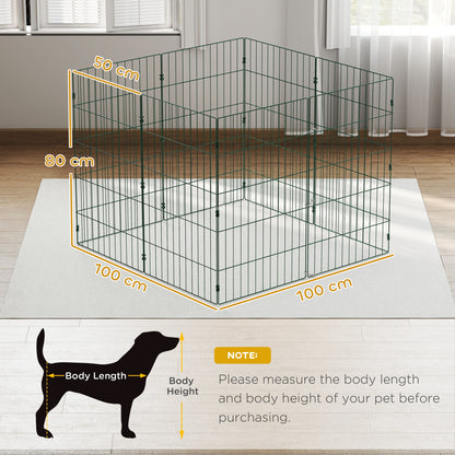 8 Panel Pet Pen, Dog Playpen for Puppies, 80 cm Height