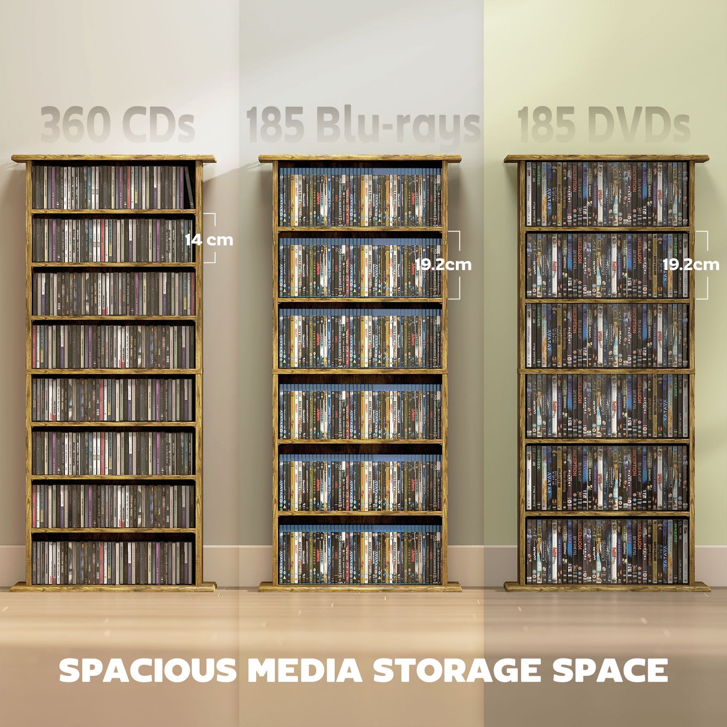 CD Storage Unit DVD Tower Blu-ray Storage Shelf for Living Room Brown
