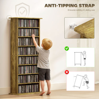 CD Storage Unit DVD Tower Blu-ray Storage Shelf for Living Room Brown