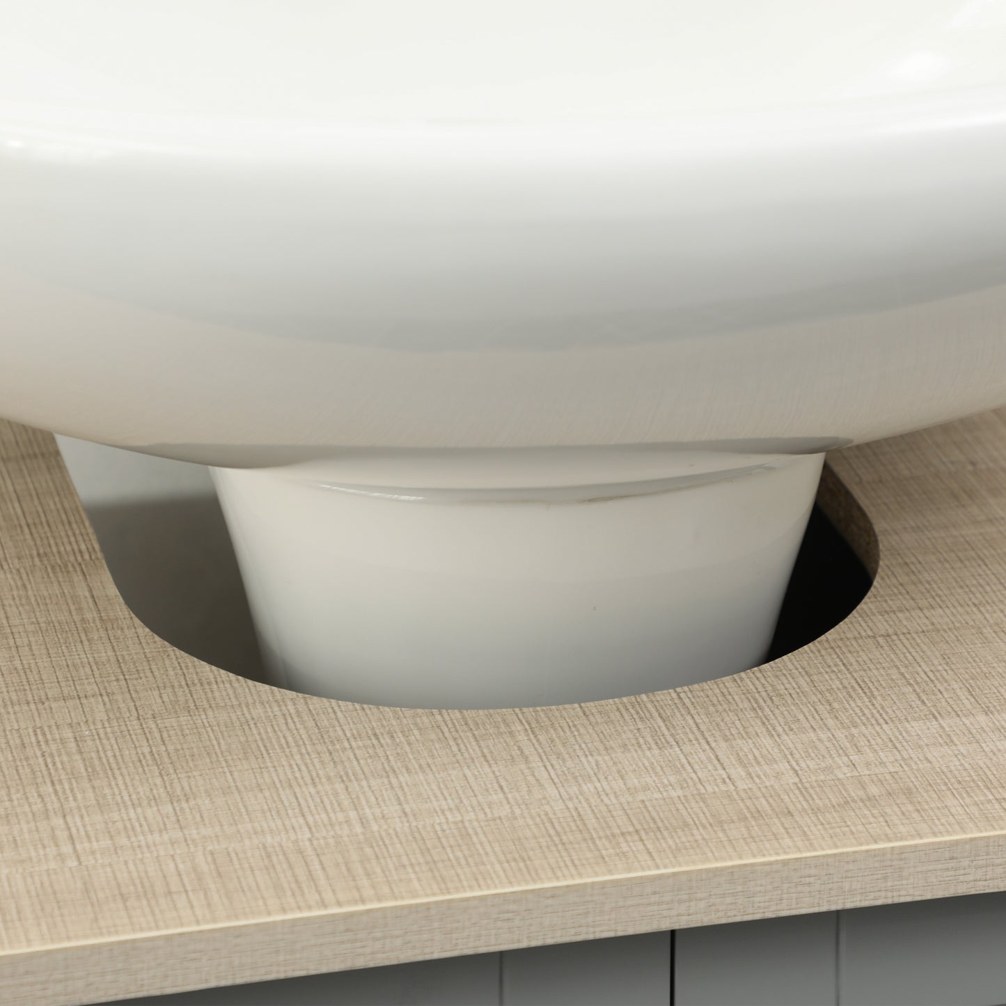 Bathroom Under Sink Cabinet with Adjustable Shelf, White, Grey