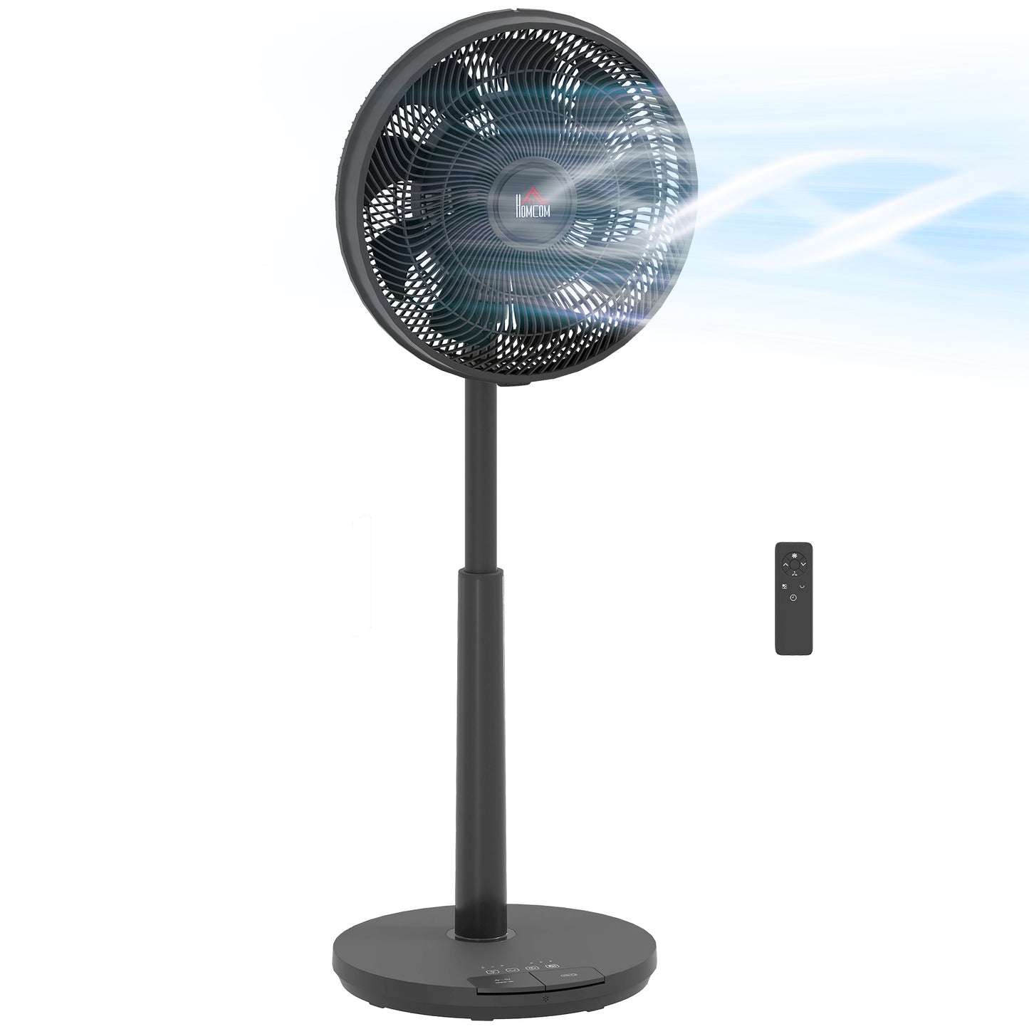 Pedestal Fan with Oscillating, Tilt, Adjustable Height, Timer, Black